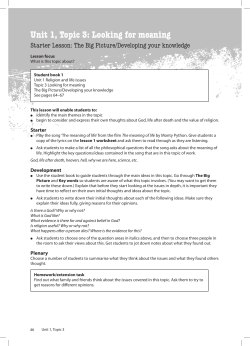 Unit 1, Topic 3: Looking for meaning