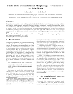 Finite-State Computational Morphology