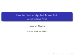 How to Give an Applied Micro Talk