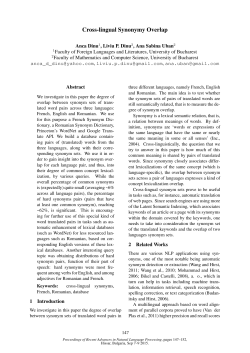 Cross-lingual Synonymy Overlap - Association for Computational