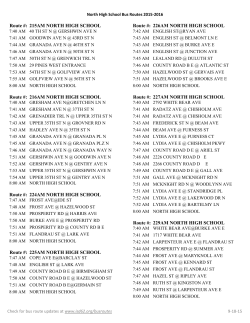 Route #: 215AM NORTH HIGH SCHOOL Route