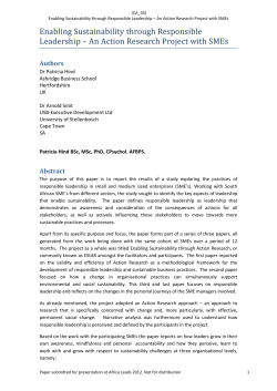 Enabling Sustainability through Responsible Leadership &ndash; An