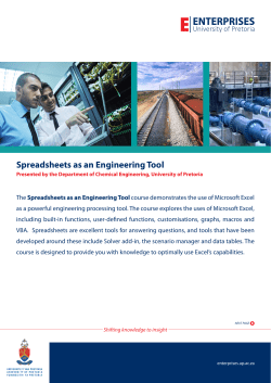 Spreadsheets as an Engineering Tool