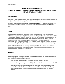 POLICY AND PROCEDURES STUDENT TRAVEL, AWARDS