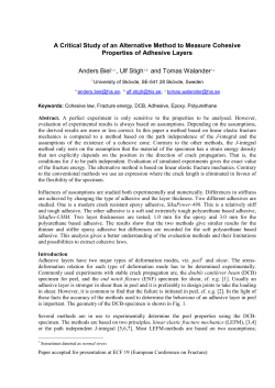 A Critical Study of an Alternative Method to Measure Cohesive