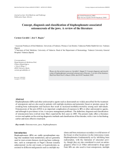 Concept, diagnosis and classification of bisphosphonate