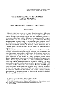 the iraq-kuwait boundary : legal aspects