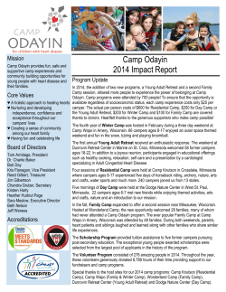 Camp Odayin 2014 Impact Report