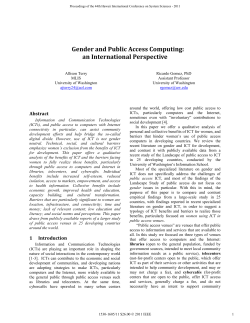 Gender and Public Access Computing: An International Perspective