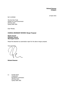 Richard Pearson Delegate 20 April 2016 Ref: A1435462 The Hon