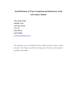 Social Divisions of Trust: Scepticism and Democracy in the GM