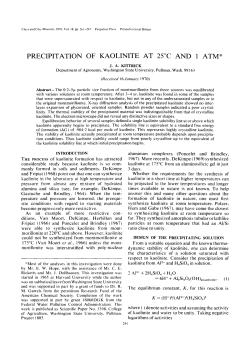 precipitation of kaolinite at 25~ and 1 atm
