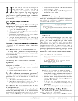 Testing a Sorting Routine Four Steps to High-Volume