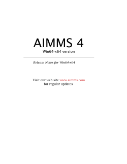 AIMMS 4 Win64-x64 Release Notes