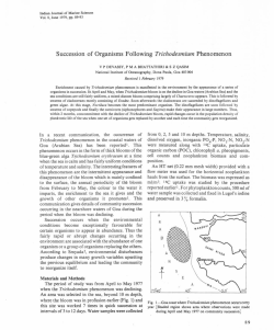 Succession of Organisms Following Trichodesmium Phenomenon