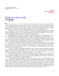 Ebola in a class world - Human Dignity and Humiliation Studies