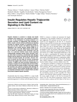 Insulin Regulates Hepatic Triglyceride Secretion and