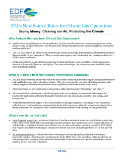EPA`s Air Rules for New and Modified Oil and Gas Operations