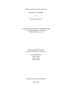 BCM International and Its Role in the Contemporary Wind Band by