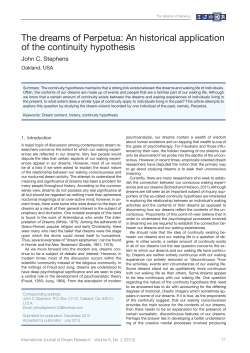 The dreams of Perpetua: An historical application of the continuity