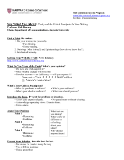 Say What You Mean: Clarity and the Critical Standpoint In Your