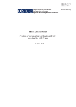 THEMATIC REPORT Freedom of movement across