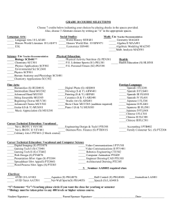 GRADE 10 COURSE SELECTIONS Choose 7 credits below