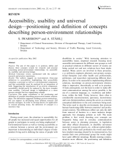 Accessibility, usability and universal design&ndash;positioning and