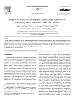 Sorption of iodine by polyurethane and melamine
