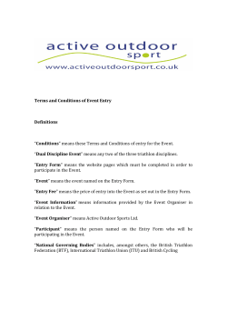 Terms and Conditions of Event Entry Definitions &ldquo;Conditions&rdquo; means