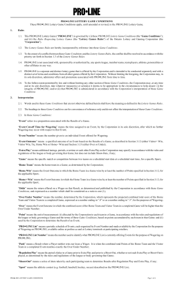 PRO&bull;LINE Game Conditions