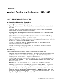Manifest Destiny and Its Legacy, 1841&ndash;1848