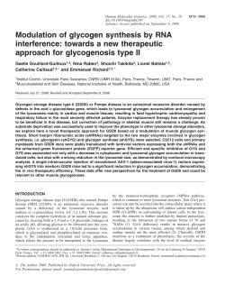 Modulation of glycogen synthesis by RNA interference: towards a
