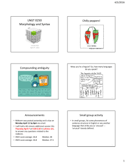 Introduction to syntax