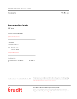 Summaries of the Articles