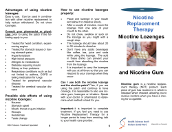 Nicotine Replacement Therapy Nicotine Lozenges and Nicotine Gum