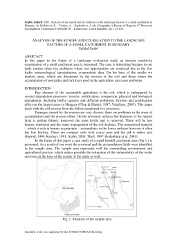 ANALYSIS OF THE RUNOFF AND ITS RELATION TO THE