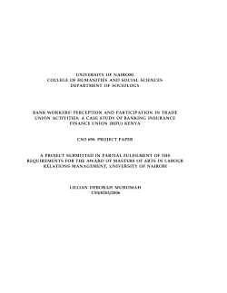 Bank Workers` Perception and Participation in Trade Union Activities