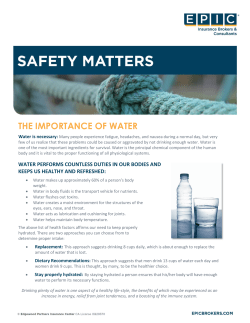 THE IMPORTANCE OF WATER