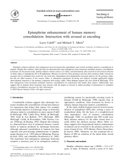 Epinephrine enhancement of human memory