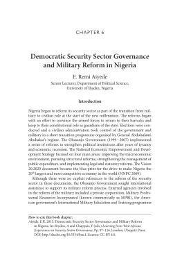 Democratic Security Sector Governance and Military Reform in Nigeria