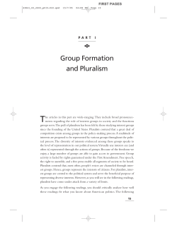 Group Formation and Pluralism