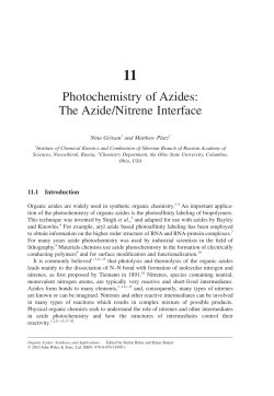 Photochemistry of Azides: The Azide/Nitrene