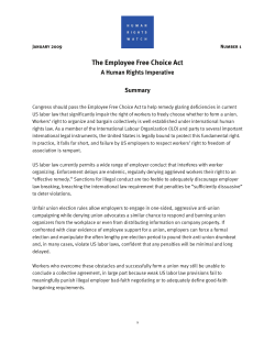 The Employee Free Choice Act