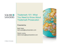 Trademark 101 - Squire Patton Boggs