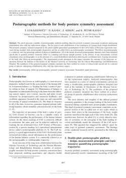 Posturographic methods for body posture symmetry assessment