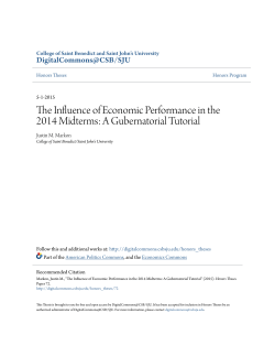 The Influence of Economic Performance in the 2014 Midterms: A