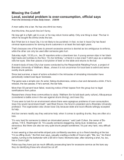 Missing the Cutoff Local, societal problem is over