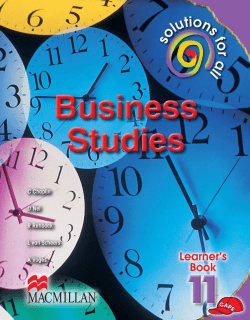Solutions for all Business Studies Grade 11 Learner`s Book