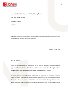 MODUL University`s Statement on the Review